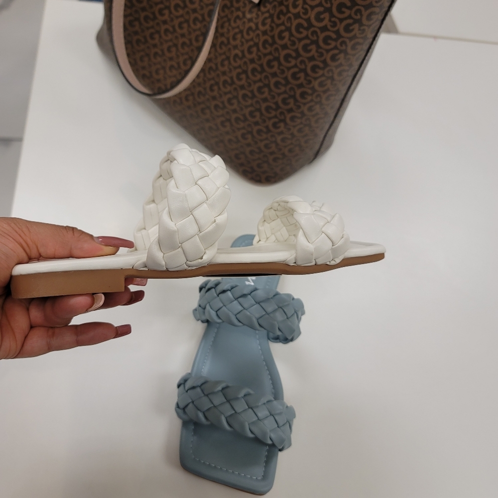 Crossing Paths" Double Braided Slide-On Sandals - - Picture 4 of 5